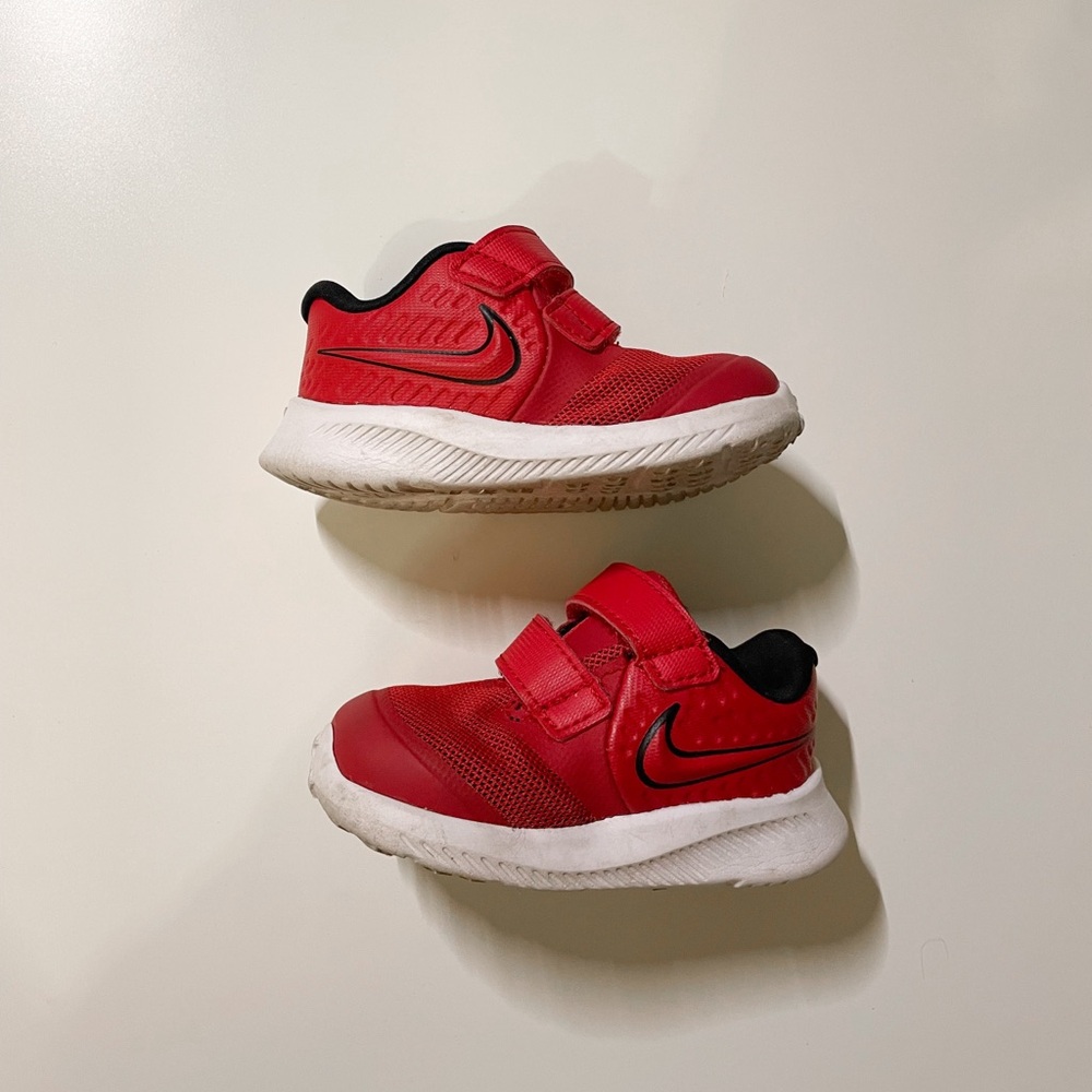 Red Nikes Baby Sneakers Velcro 4
